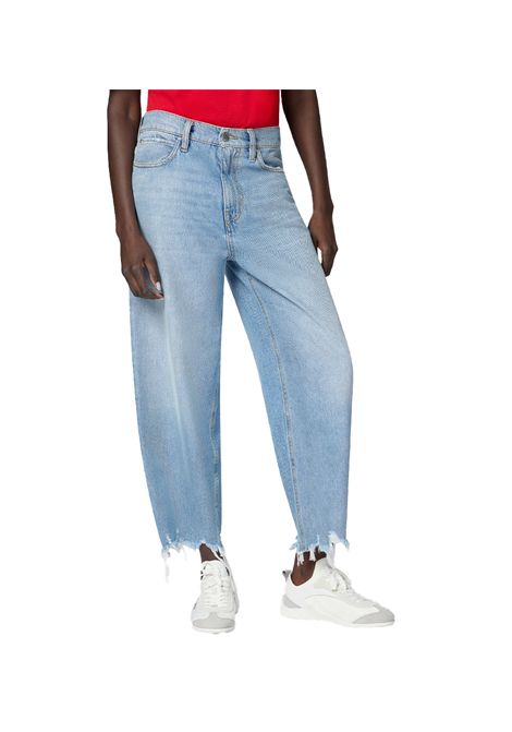 Jeans Pinko donna Estelle Egg 103857 A2E5 Blu cotone egg fit lyocell ampia orlo sfrangiato PINKO | Jeans | 103857 A2E5PJN